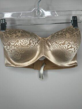 Soma Stunning Support Strapless Bra 34DDD Nude Lace Beige